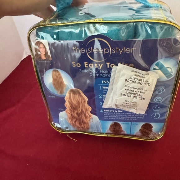 The Sleep Styler Nighttime Hair Curlers Large 8 Count 6” Rollers Blue Heat Free - Picture 3 of 7